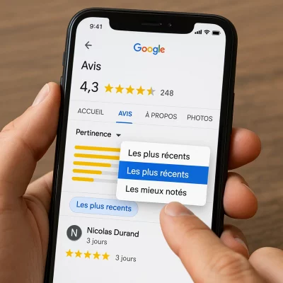 Ejemplo de perfil de Google My Business con reseñas positivas